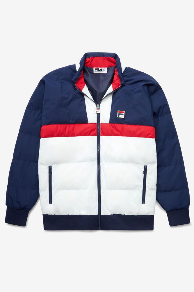 Fila Fausto Ski Jacket Navy/Red/White - Mens - 18372TLFM